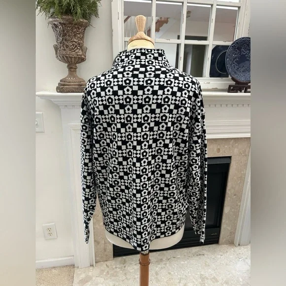 Anthropologie Black and White Cowl Neck Sweater - Picture 7 of 9